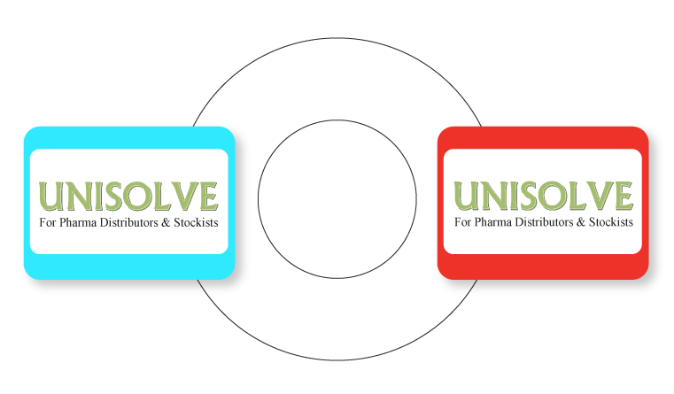 Unisolve software logo with background color.