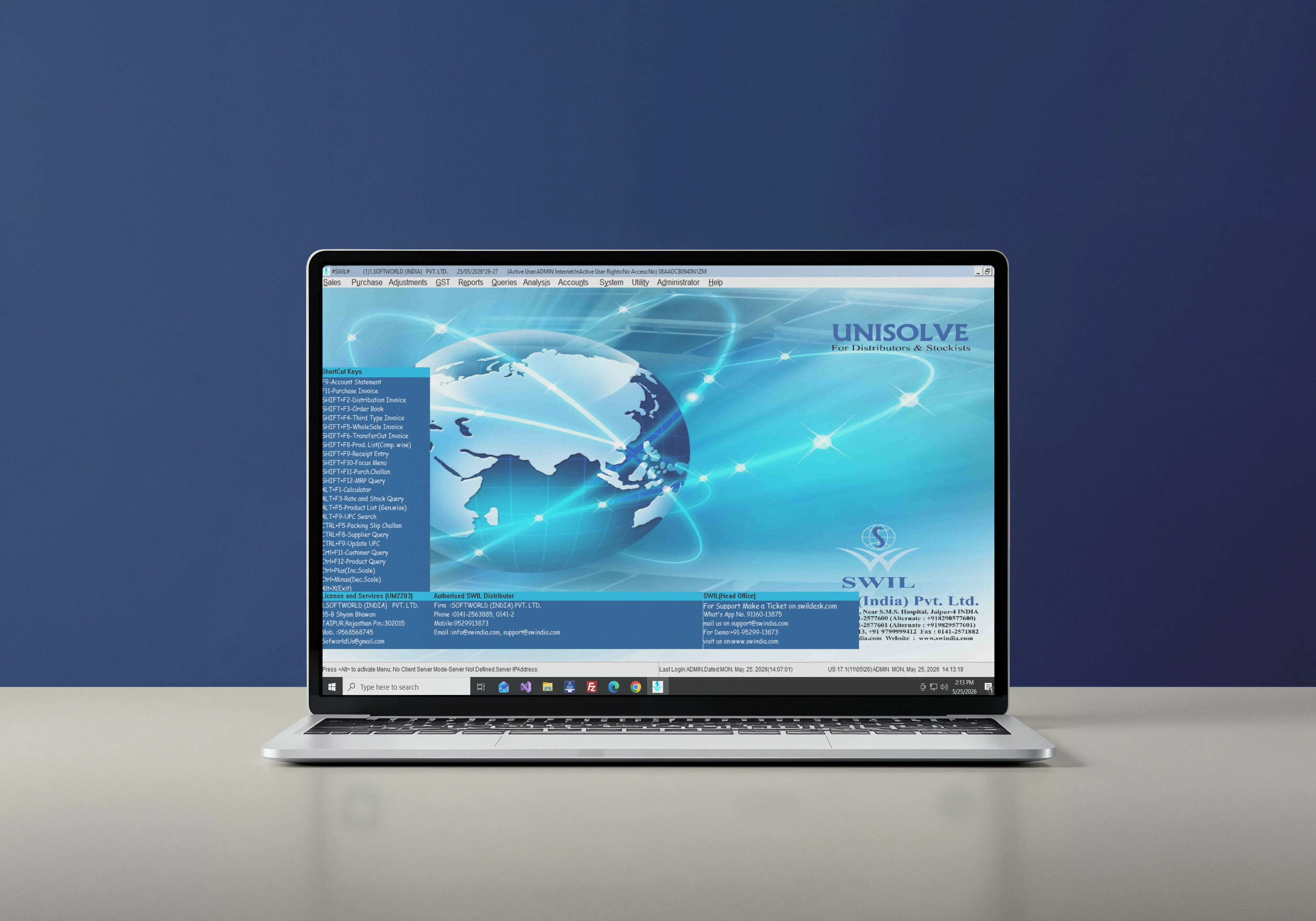 Unisolve wholesale and distribution workspace shown on a laptop display