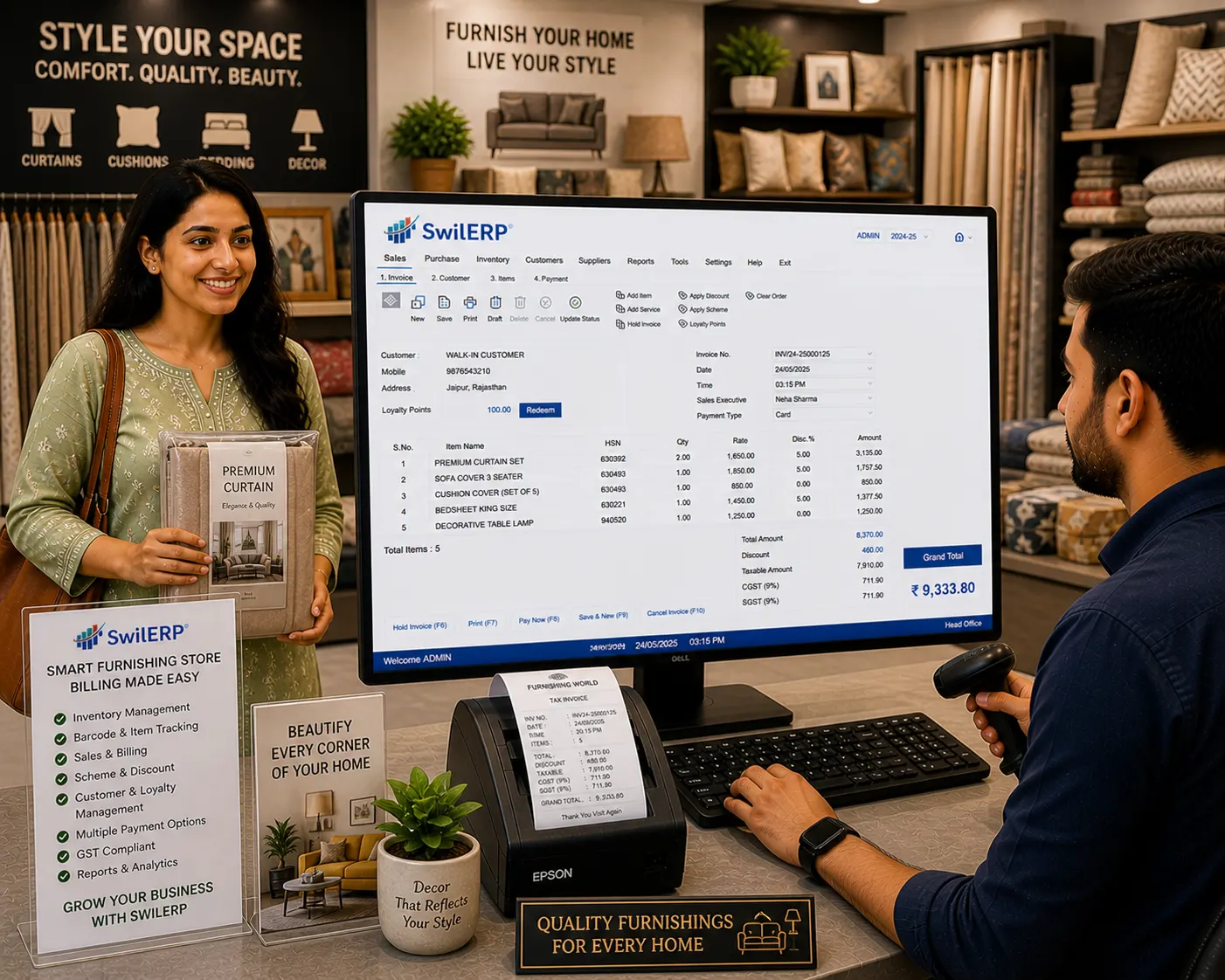 Furnishing Store Software — SwilERP retail software. Segment preview image for this store type.