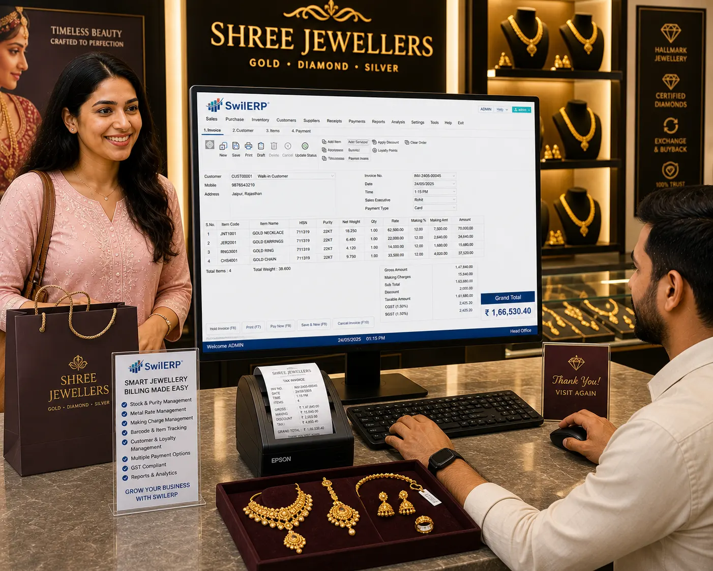 Jewellery Store Software — SwilERP retail software. Segment preview image for this store type.