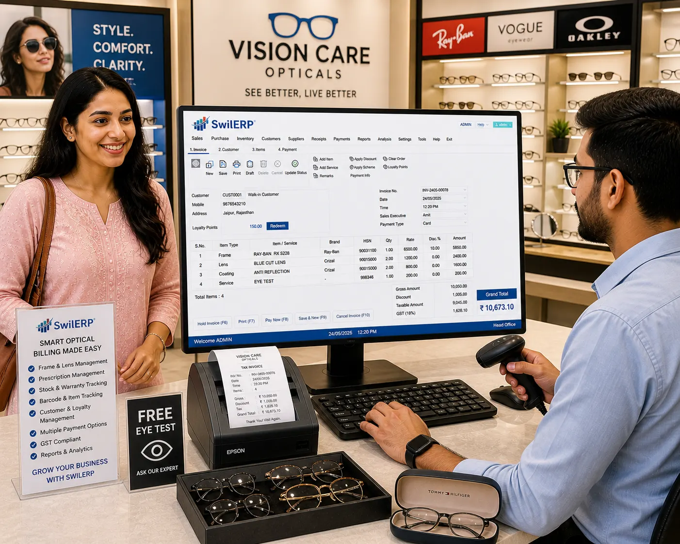 Optical Shop Software — SwilERP retail software. Segment preview image for this store type.